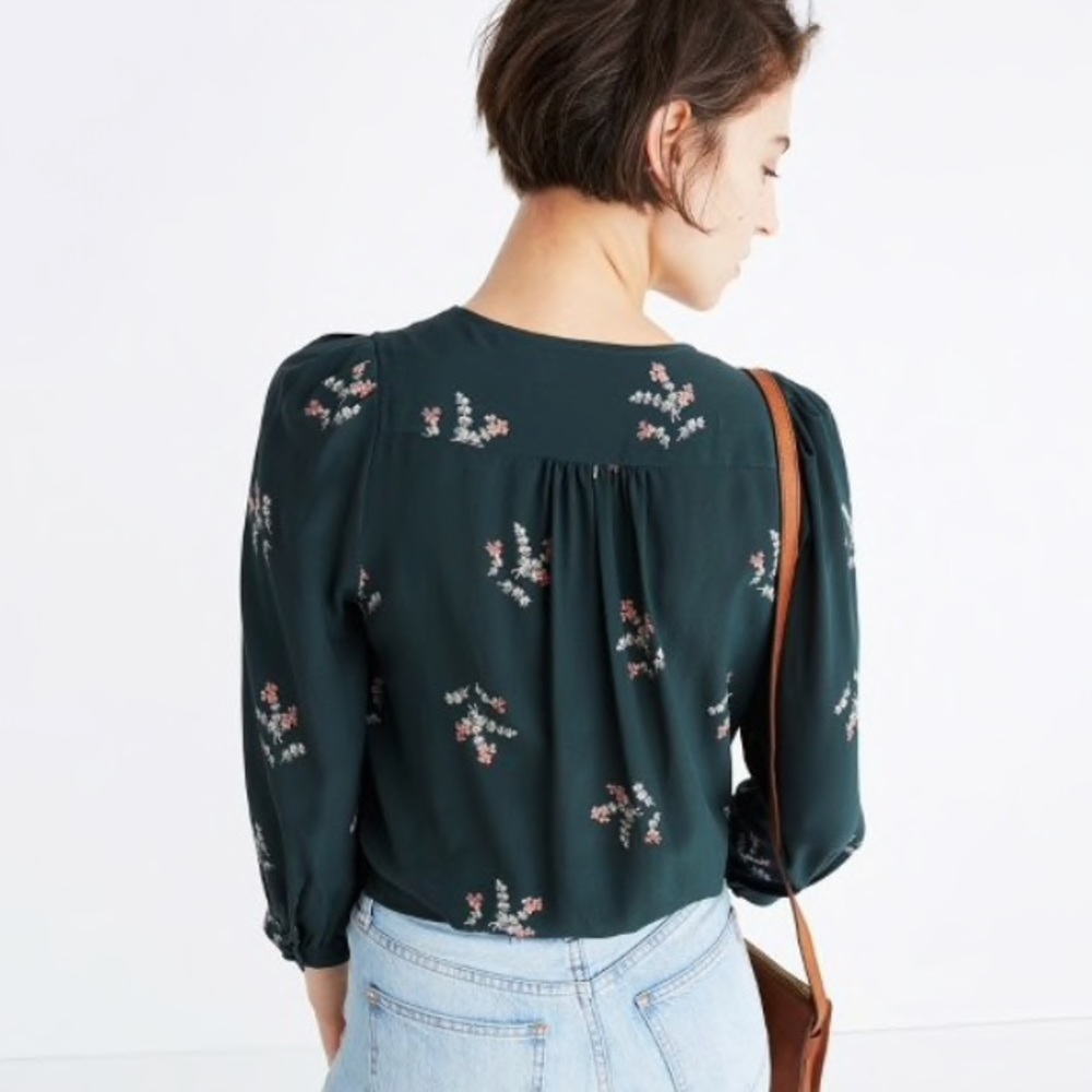 Silk Wrap Top in Wild Botanic